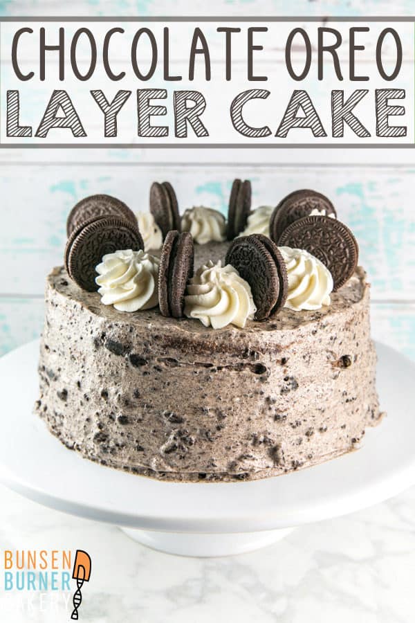 Chocolate Oreo Cake: An easy homemade chocolate layer cake with oreo cream cheese frosting. Perfect for birthdays and celebrations! 