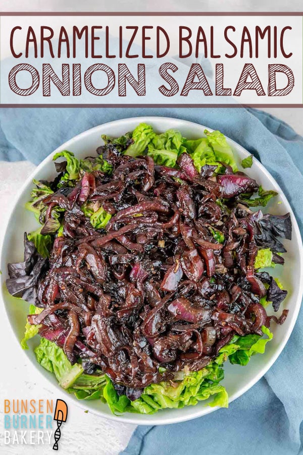 Featuring sweet and savory jammy onions, mixed greens, and a tangy mustard vinaigrette dressing, this easy Balsamic Caramelized Onion Salad is anything but boring!
