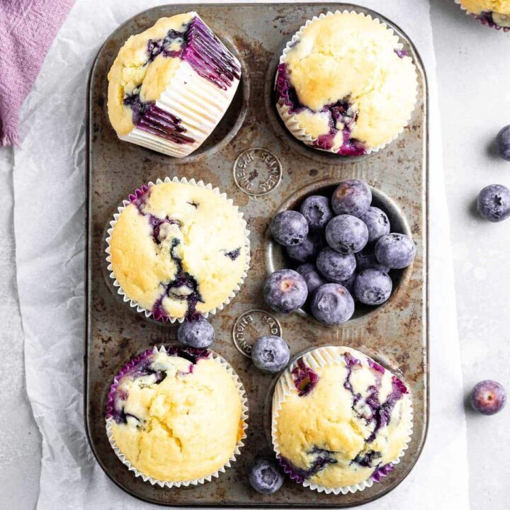 Low Sugar Blueberry Muffins