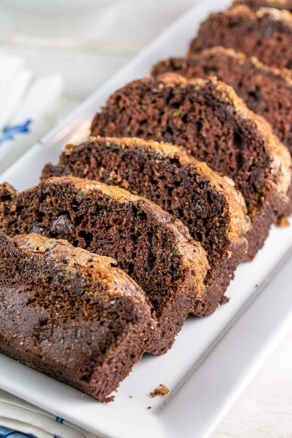 Chocolate Zucchini Bread: rich, decadent, double chocolate zucchini bread. Extra moist and the most delicious way to eat more zucchini! {Bunsen Burner Bakery} #bread #quickbread #zucchinibread #chocolate #breakfast