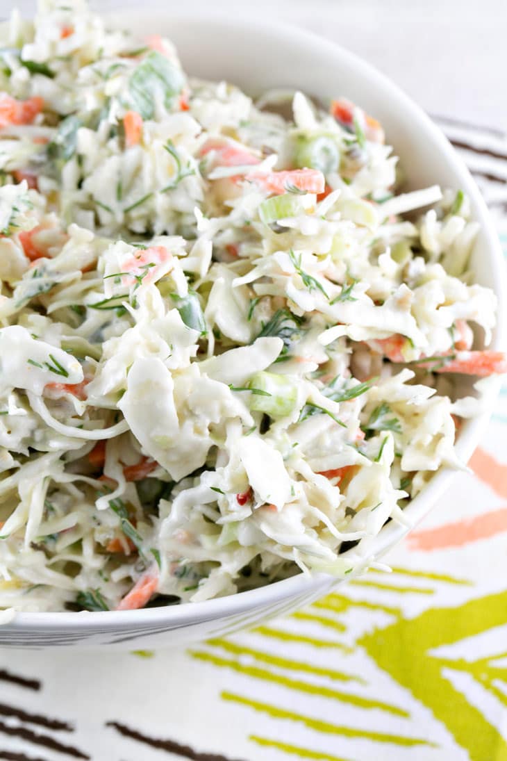 Horseradish Dill Coleslaw | Gluten Free | Vegetarian | Summer Sides | Bunsen Burner Bakery