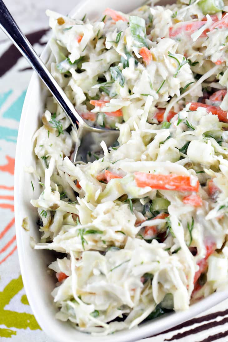 Horseradish Dill Coleslaw | Gluten Free | Vegetarian | Summer Sides | Bunsen Burner Bakery