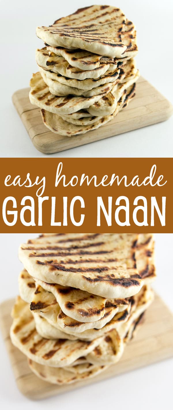 Garlic Naan: homemade naan is so much easier than you think!  Soft, slightly chewy, and flavored with garlic, make a big batch and freeze the rest for later. {Bunsen Burner Bakery}