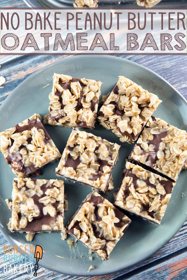 No Bake Peanut Butter Oatmeal Bars: easy to make and no bake, these peanut butter oatmeal bars are also naturally gluten free. A perfect party dessert!