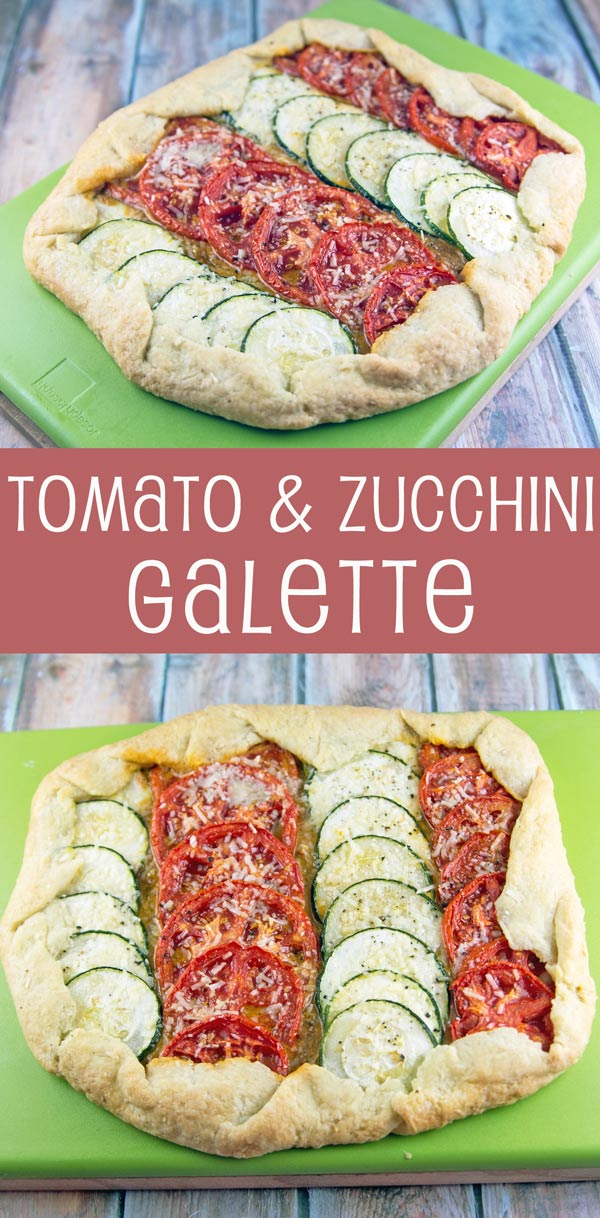 Tomato and Zucchini Galette: a rustic pie with sun-dried tomato pesto, highlighting fresh summer tomatoes and zucchinis. {Bunsen Burner Bakery}