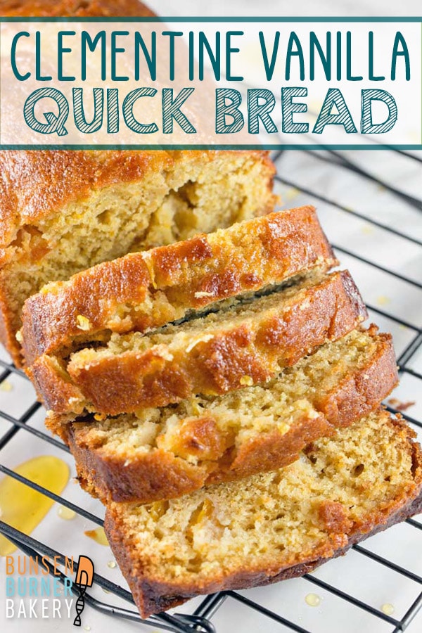 Clementine Vanilla Quick Bread: a delicious vanilla-studded quick bread, full of fresh clementines and a sweet clementine glaze.