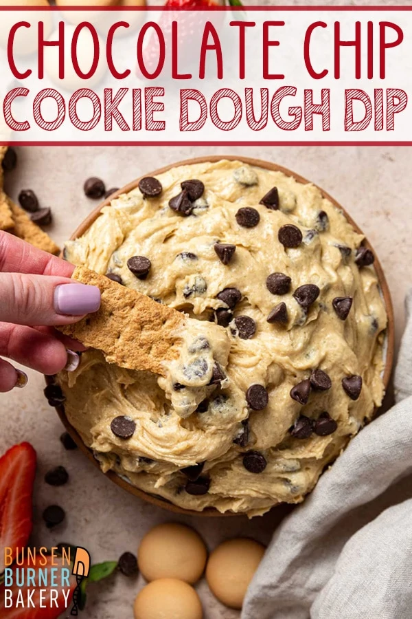 Chocolate Chip Cookie Dough Dip: No bake, eggless, cookie dough - even better than a chocolate chip cookie. This easy recipe without cream cheese is perfect for parties!