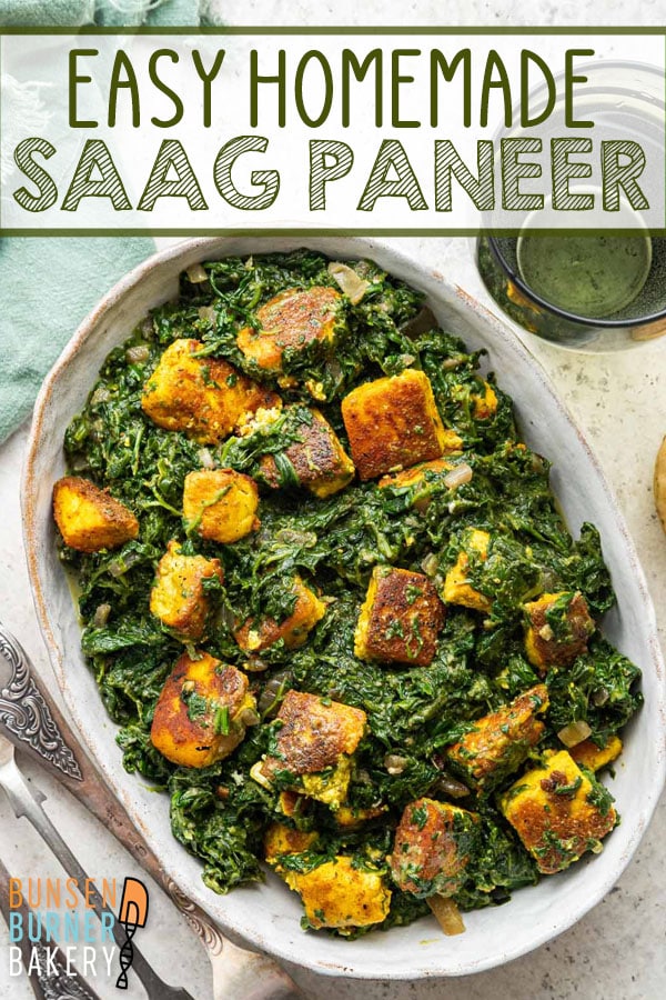 Easy Homemade Saag Panner: Make your own authentic Indian food at home with this easy saag paneer recipe, plus substitutions if you have difficulties finding paneer.