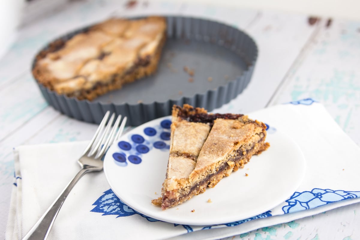 Gluten Free Passover Linzer Tart: hazelnut, almond, and walnut crust with a layer of raspberry jam. {Bunsen Burner Bakery}