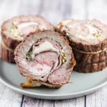 Italian Flank Steak Pinwheels: flank steak stuffed with salami and provolone, rolled tightly, and grilled. Go ahead, impress your friends - they don't have to know how easy this is. {Bunsen Burner Bakery}