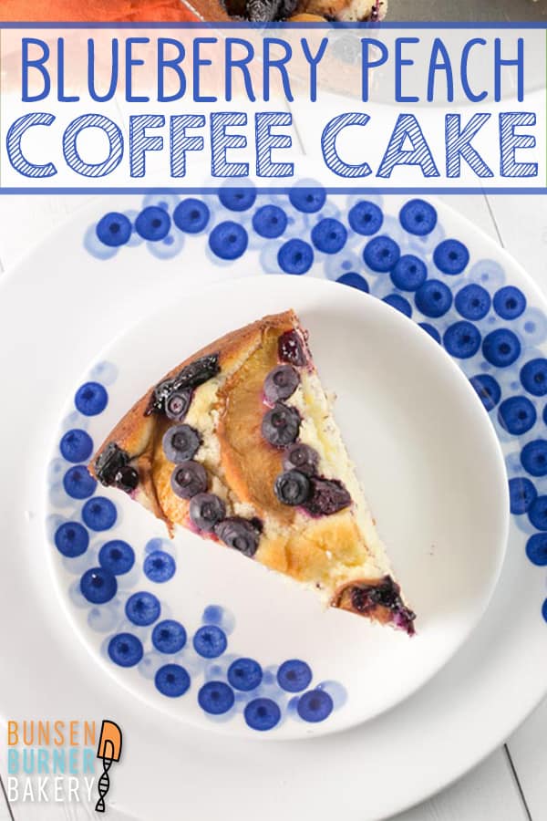 Blueberry Peach Coffee Cake: the perfect easy breakfast, dessert, or mid-afternoon snack recipe, using fresh summer fruit.