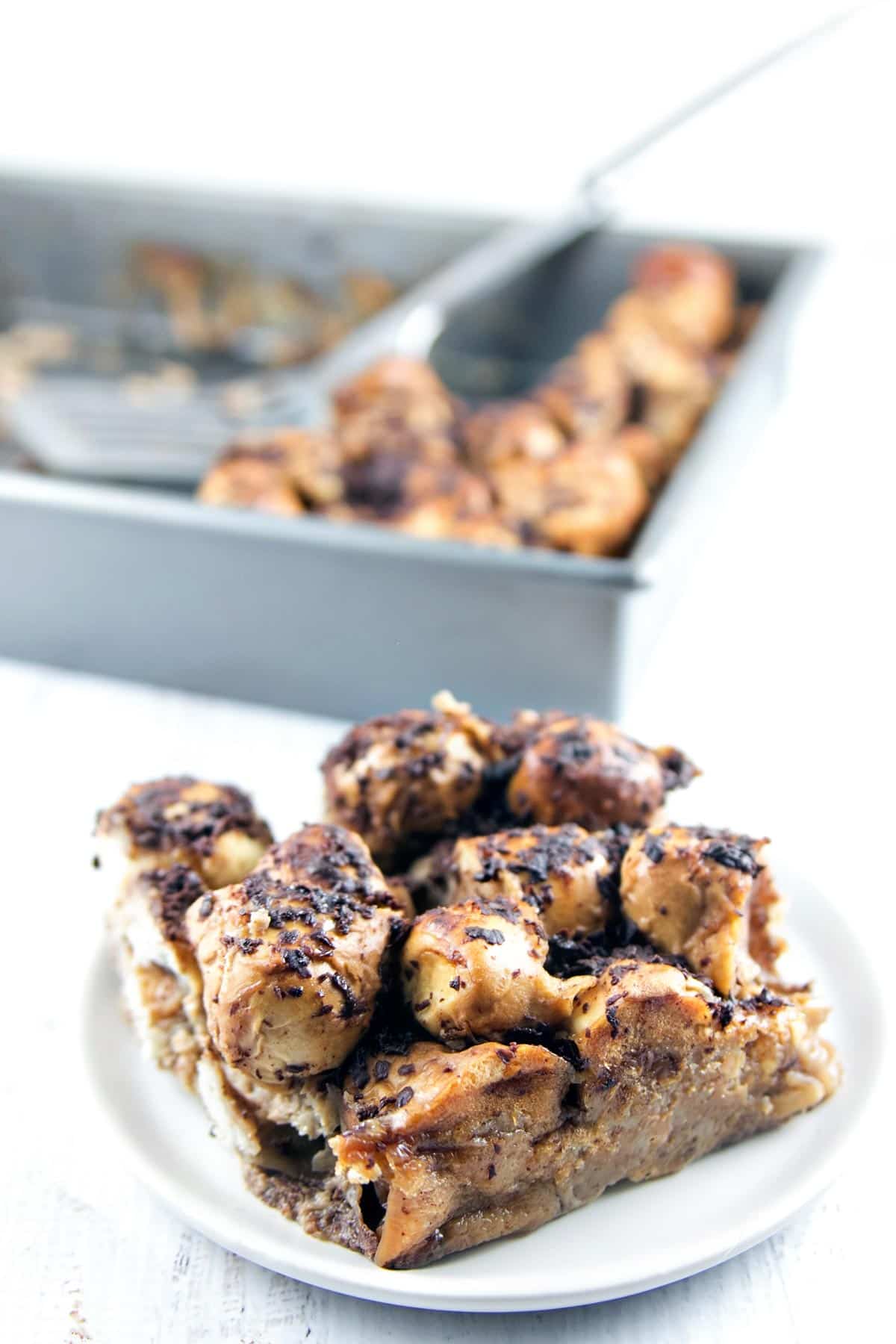 Chocolate Bourbon Soft Pretzel Bread Pudding: sweet and salty, crunchy and soft - an unexpected twist on a crowd-pleasing dessert. {Bunsen Burner Bakery}