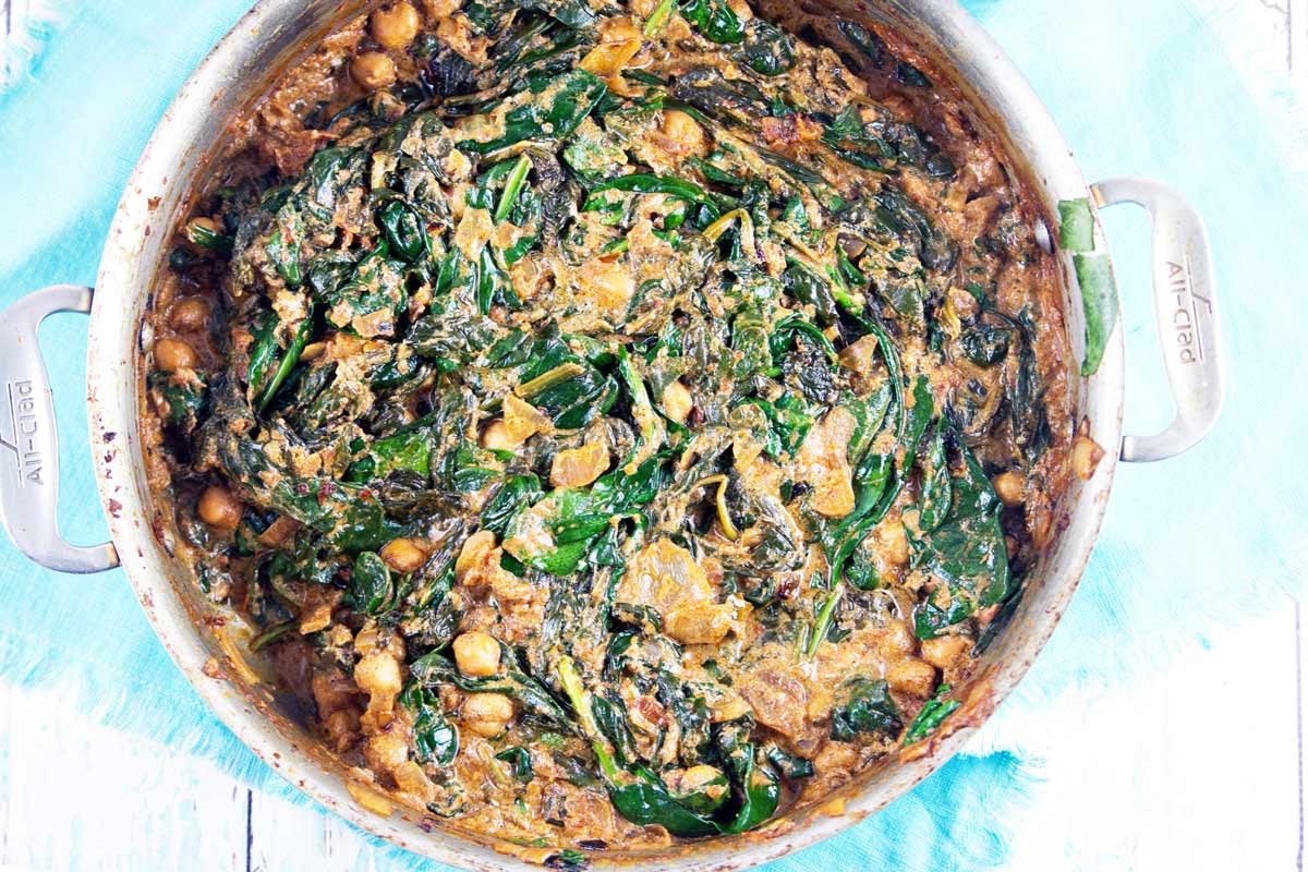 Coconut Braised Chickpeas and Spinach: the perfect warm, filling winter dinner (vegan and gluten free!) {Bunsen Burner Bakery}