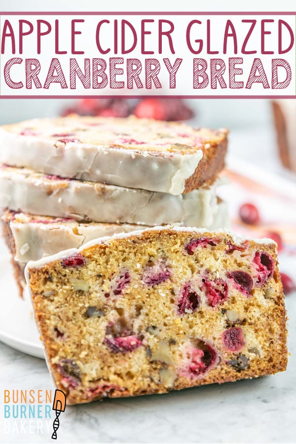 Packed full of cranberries and fresh apple cider, this Cranberry Bread with Apple Cider Glaze is moist, delicious, and bursting with fall flavors!