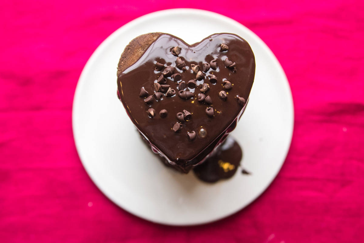 Chocolate Pancakes with Peanut Butter Ganache: Show someone you love them with this decadent breakfast. {Bunsen Burner Bakery}