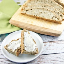 slice of guinness infused irish soda bread covered with butter