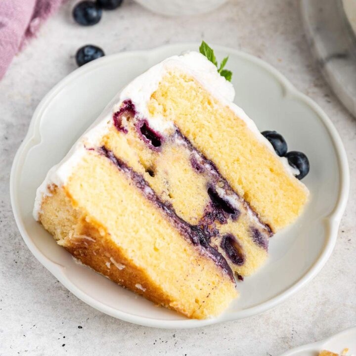 Vanilla Blueberry Cake with Blueberry Cardamom Curd