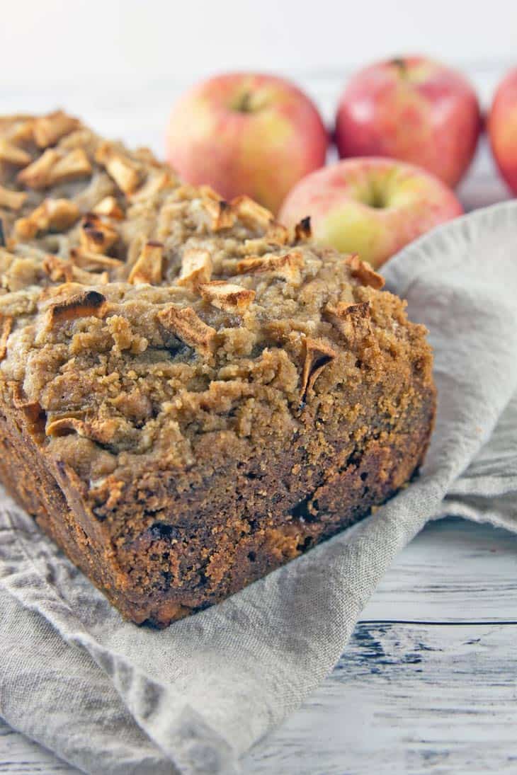 Cinnamon Apple Crumble Bread: whisk-by-hand fall baking at its finest. All the delicious flavors of fall, but so much easier than a pie. Perfect to share! {Bunsen Burner Bakery}