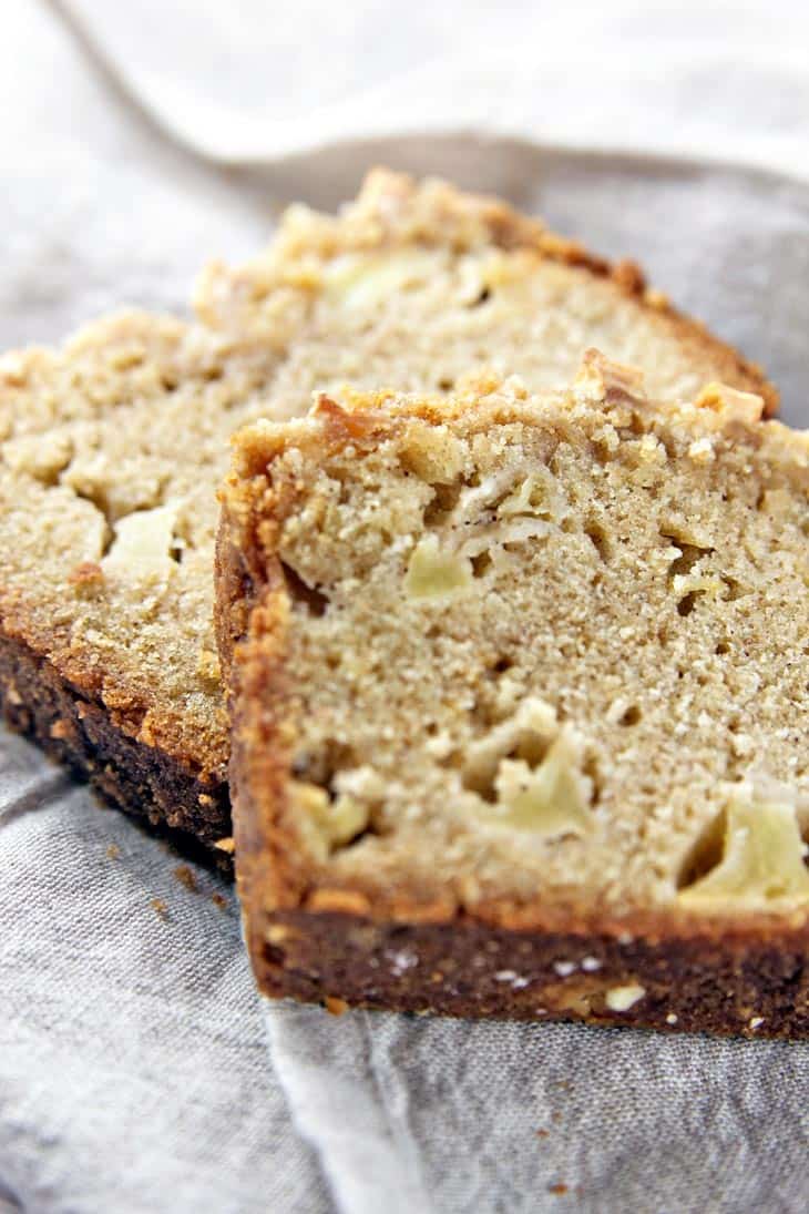 Cinnamon Apple Crumble Bread: whisk-by-hand fall baking at its finest. All the delicious flavors of fall, but so much easier than a pie. Perfect to share! {Bunsen Burner Bakery}