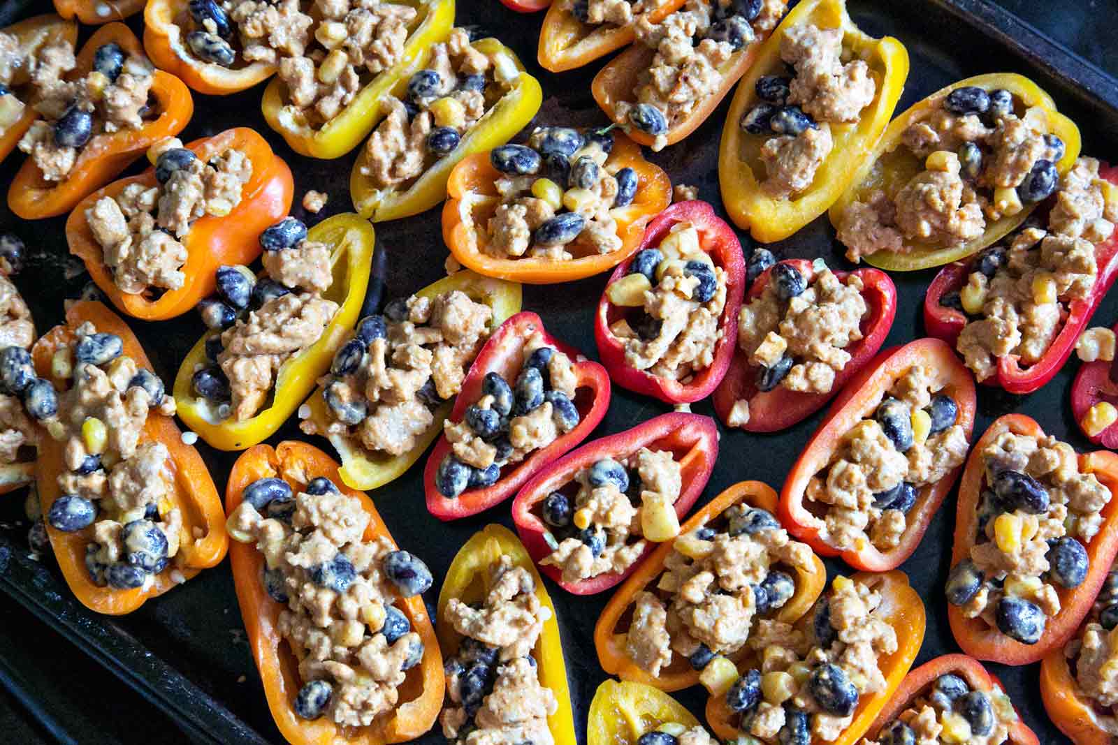Taco Stuffed Mini Peppers: the perfect quick, easy, gluten-free, bite-sized party snack. {Bunsen Burner Bakery}
