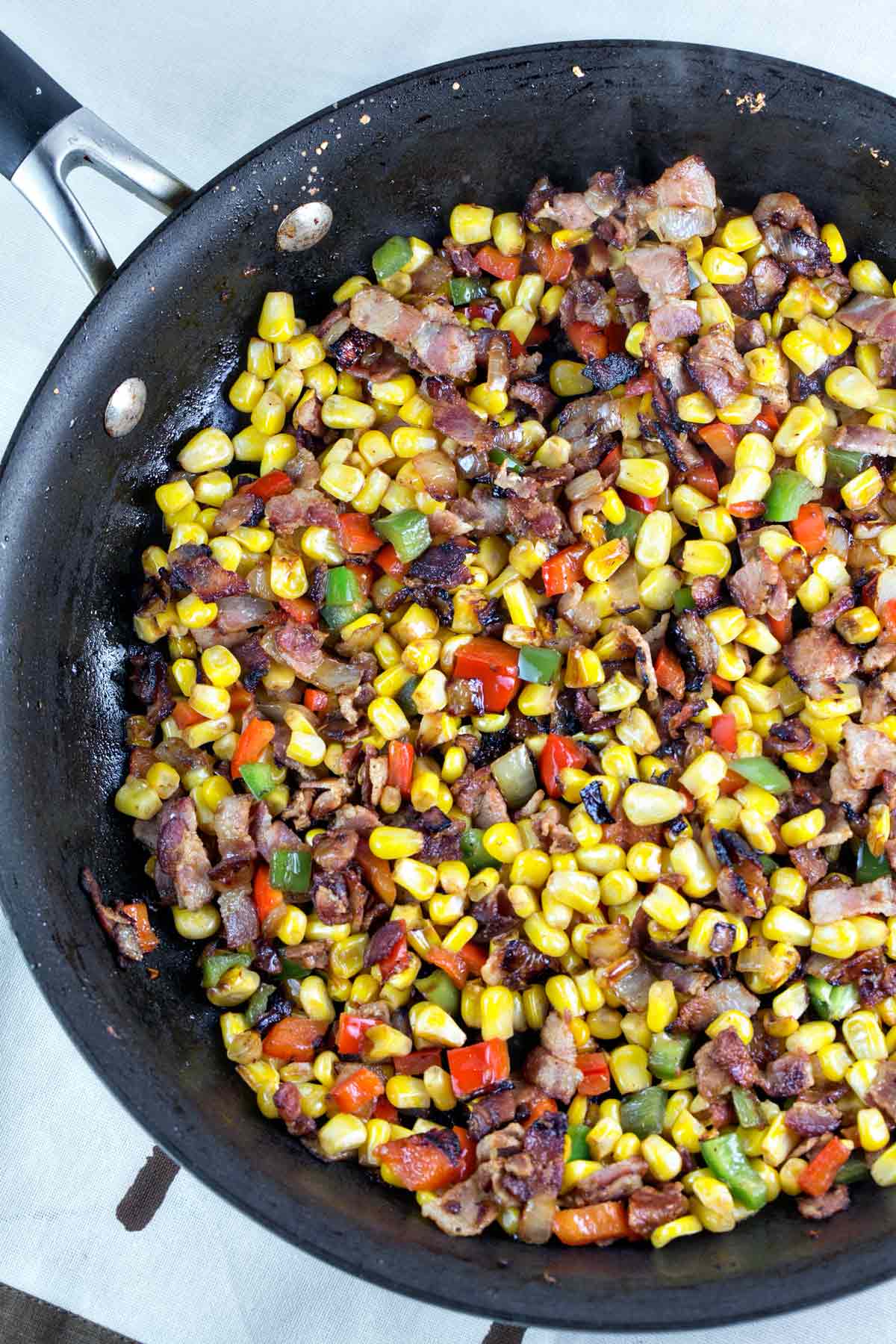 Cheesy Bacon Corn Dip: Perfect for game day or a party, this gluten free make-ahead dip is a crowd favorite! #bunsenburnerbakery #dip #glutenfree #partyfood #tailgating #superbowl