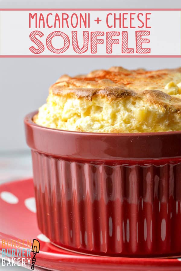 Macaroni and Cheese Soufflé: a great twist on a classic recipe. Cheesy, creamy, and light as air. 