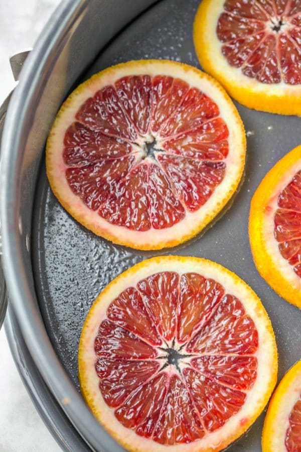 Blood Orange Olive Oil Cake: a moist and delicious, one bowl, mix by hand, dairy free cake becomes dinner party worthy thanks to beautiful blood oranges. {Bunsen Burner Bakery}