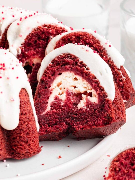 Easy Valentine's Day Bundt Cake Mini Red Velvet Bundt Cakes