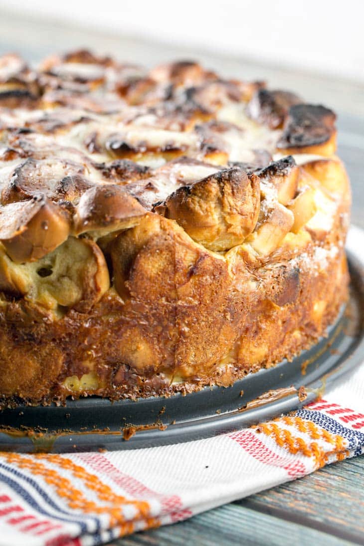 Soft Pretzel French Toast Casserole: sweet and salty, crunchy and soft, with a melted sugar crust. Perfect make-ahead breakfast for company! {Bunsen Burner Bakery}