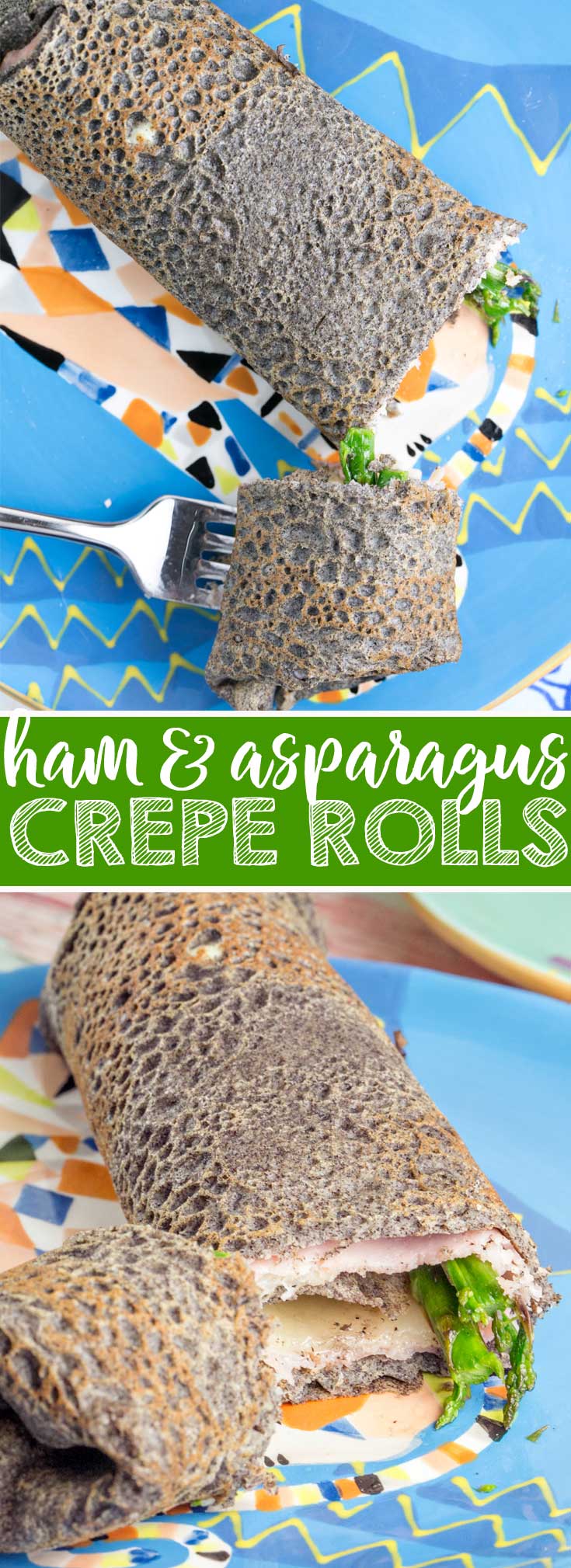 Ham and Asparagus Crepe Rolls: the perfect gluten-free spring brunch dish! {Bunsen Burner Bakery}