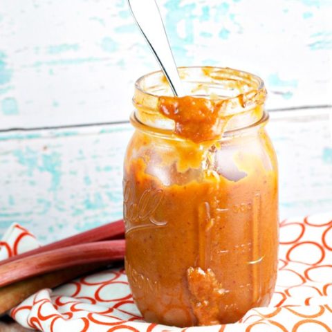 Chipotle Rhubarb BBQ Sauce: Elevate your summer grilling with homemade spicy chipotle rhubarb BBQ sauce, packed full of fresh rhubarb! Spicy, tangy, and just a little sweet, this RhuBarbecue sauce is the perfect use for your CSA and farmers market rhubarb. {Bunsen Burner Bakery}