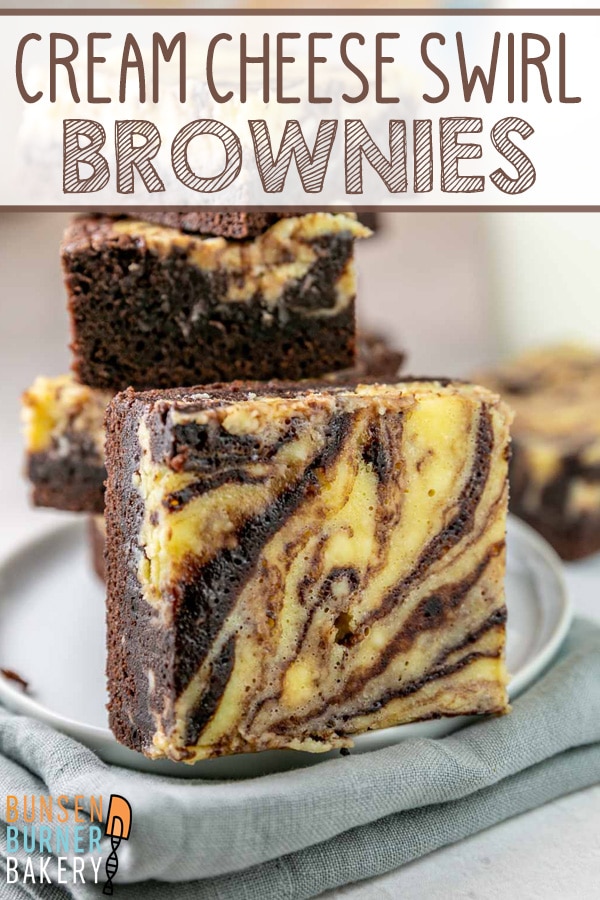 Cream Cheese Swirl Brownies: rich and fudgy brownies with a tangy cream cheese swirl. Plus, tips on how to properly store cream cheese-based desserts!