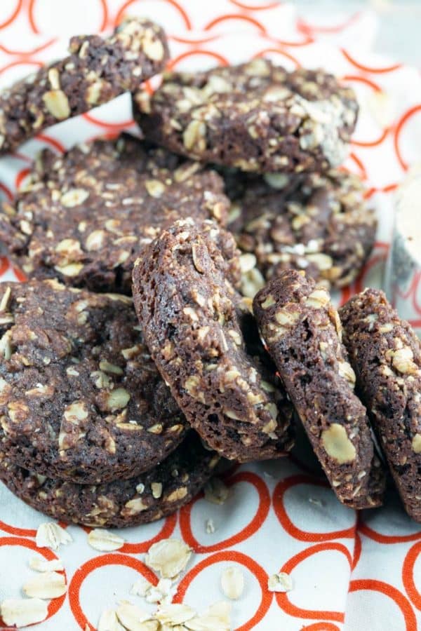 Allergy Friendly Lactation Cookies: These galactagogue-packed chocolate oatmeal lactation cookies for breastfeeding mamas are vegan and gluten free, made without dairy, soy, nuts, or eggs. {Bunsen Burner Bakery}