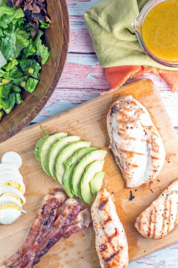 Grilled Chicken Cobb Salad: the perfect 20 minute meal to please the whole family! Easy, quick, and fully customizable, it should be a regular staple in your summer dinner rotation. {Bunsen Burner Bakery}