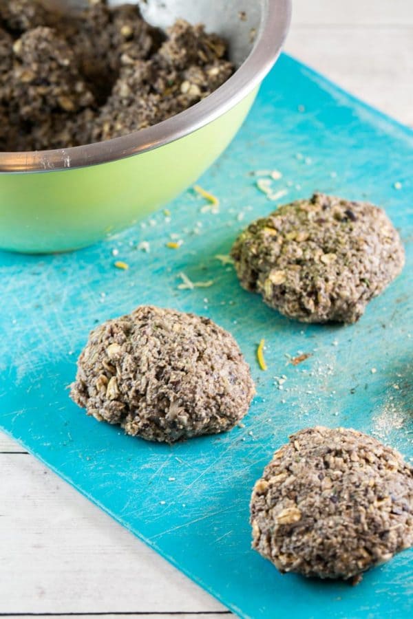 Mushroom Black Bean Burgers: Looking for the perfect veggie burger? Look no further than these gluten free mushroom black bean burgers. Sturdy enough to grill, but just as delicious cooked in a skillet. {Bunsen Burner Bakery}