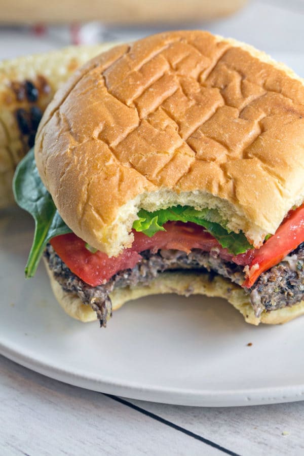 Mushroom Black Bean Burgers: Looking for the perfect veggie burger? Look no further than these gluten free mushroom black bean burgers. Sturdy enough to grill, but just as delicious cooked in a skillet. {Bunsen Burner Bakery}