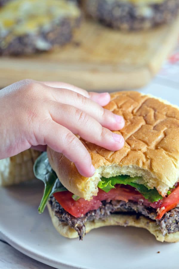 Mushroom Black Bean Burgers: Looking for the perfect veggie burger? Look no further than these gluten free mushroom black bean burgers. Sturdy enough to grill, but just as delicious cooked in a skillet. {Bunsen Burner Bakery}