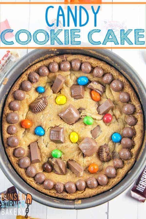 Leftover Candy Cookie Cake: You could eat your candy... or you can turn it into an outrageous soft and chewy candy cookie cake filled with all your favorite candy! 