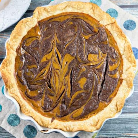 Nutella Swirled Pumpkin Pie