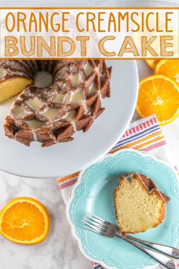 Orange Creamsicle Bundt Cake: the classic childhood flavor, all grown up as a bundt cake. Orange and vanilla combine to make an extra moist, extra delicious cake, perfect for celebrating!