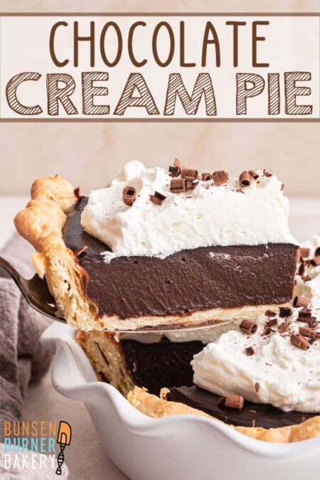 Nothing beats a silky smooth slice of old-fashioned homemade chocolate cream pie with a mile-high pile of whipped cream. This easy recipe has a no-fail chocolate custard recipe guaranteed for a thick, silky-smooth chocolate layer that sets every time!