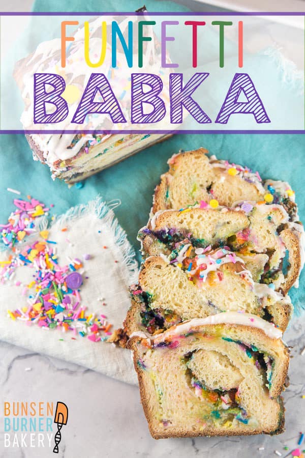 Funfetti Babka: This birthday cake flavored, sprinkle filled, glazed yeast bread babka is the ultimate festive sweet treat!  Sprinkles for breakfast?  Absolutely! 