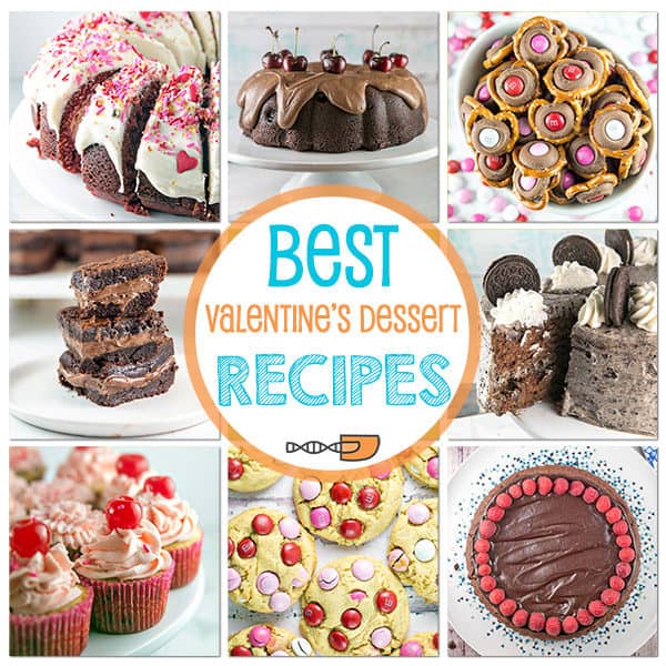 Celebrate Valentine’s Day the best possible way — with delicious desserts! Fun dinner with friends? Preschool treats for your child’s class? Romantic dinner in? From deep rich chocolate to red velvet to festive cookies, these delicious treats have you covered. #valentinesday #desserts #chocolate