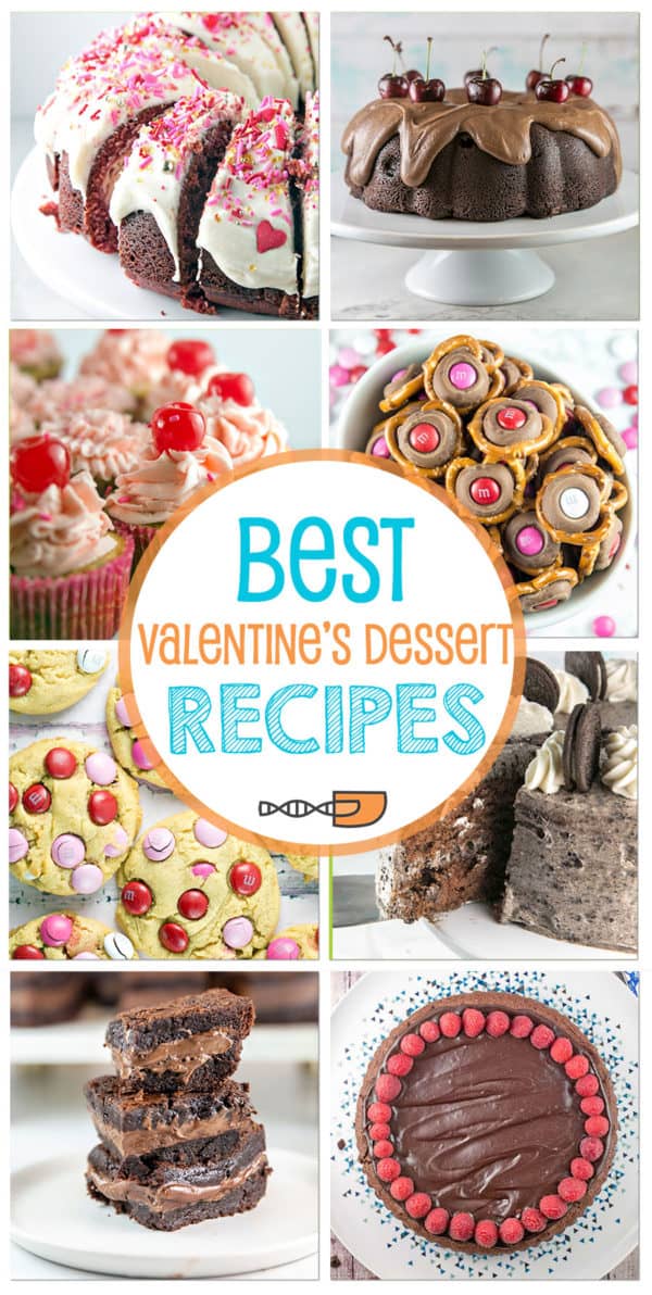 Celebrate Valentine’s Day the best possible way — with delicious desserts! Fun dinner with friends? Preschool treats for your child’s class? Romantic dinner in? From deep rich chocolate to red velvet to festive cookies, these delicious treats have you covered. #valentinesday #desserts #chocolate