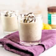 Tahini Shakes: Rich and creamy with a slightly nutty flavor, these vegan date tahini shakes are made with no refined sugar or artificial sweeteners.  Delicious and creamy -- it's like a grown up version of a milkshake, without any guilt! #bunsenburnerbakery #tahini #tahinishake #vegan #glutenfree