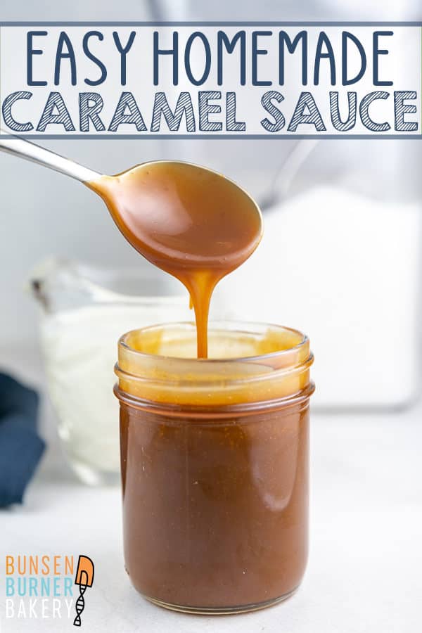 a jar full of easy homemade salted caramel sauce