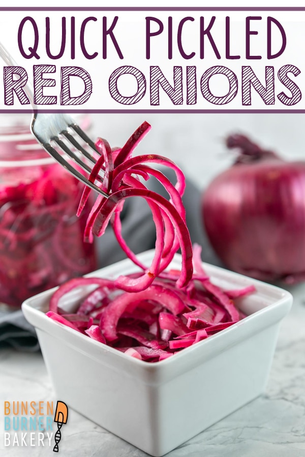 Quick Pickled Red Onions: Fast and easy (only 30 minutes!), pickled red onions are the perfect way to add a little extra tang and crunch to everything from tacos and falafel to salads and burgers.