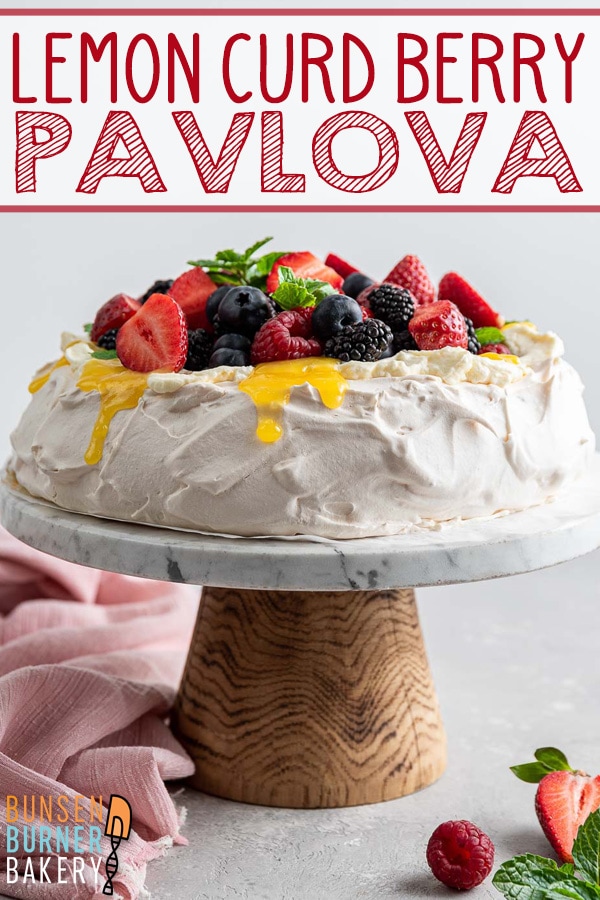 Berry Pavlova with Lemon Curd Cream: This classic pavlova recipe is the perfect entertaining dessert. Fancy enough for a dinner party, but extremely easy to make and everything can be made ahead of time! 