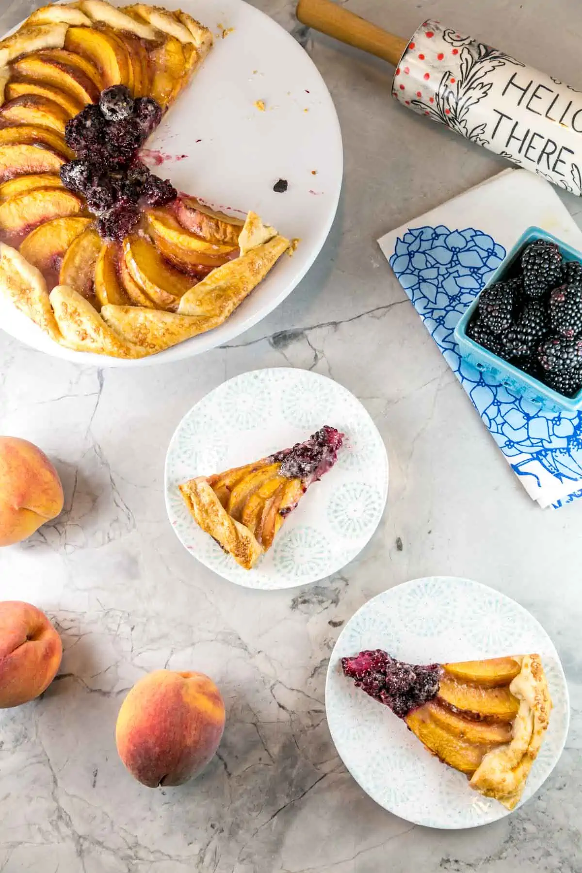 slices of galette on decorative dessert plates