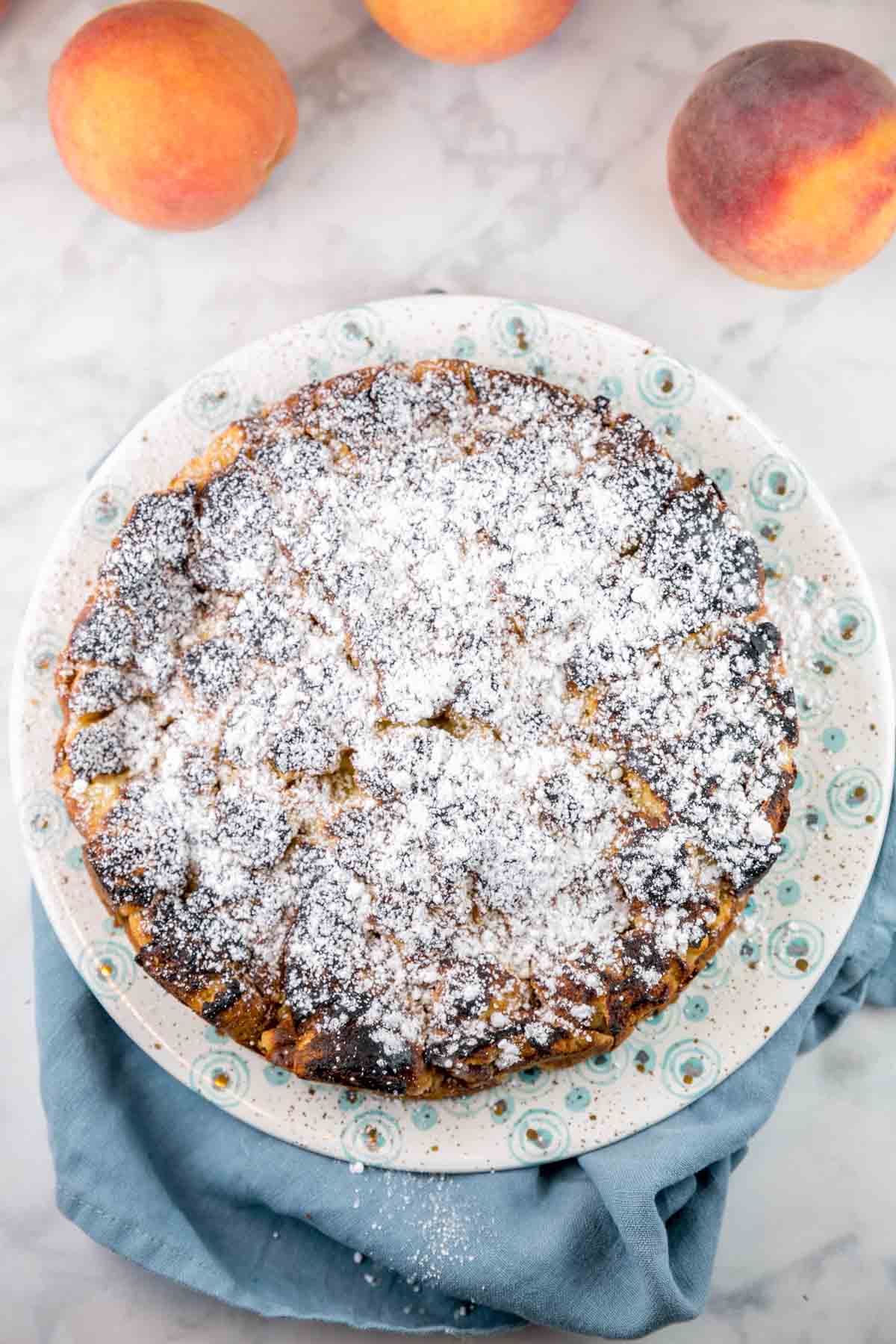 baked french toast covered with a dusting of powdered sugar